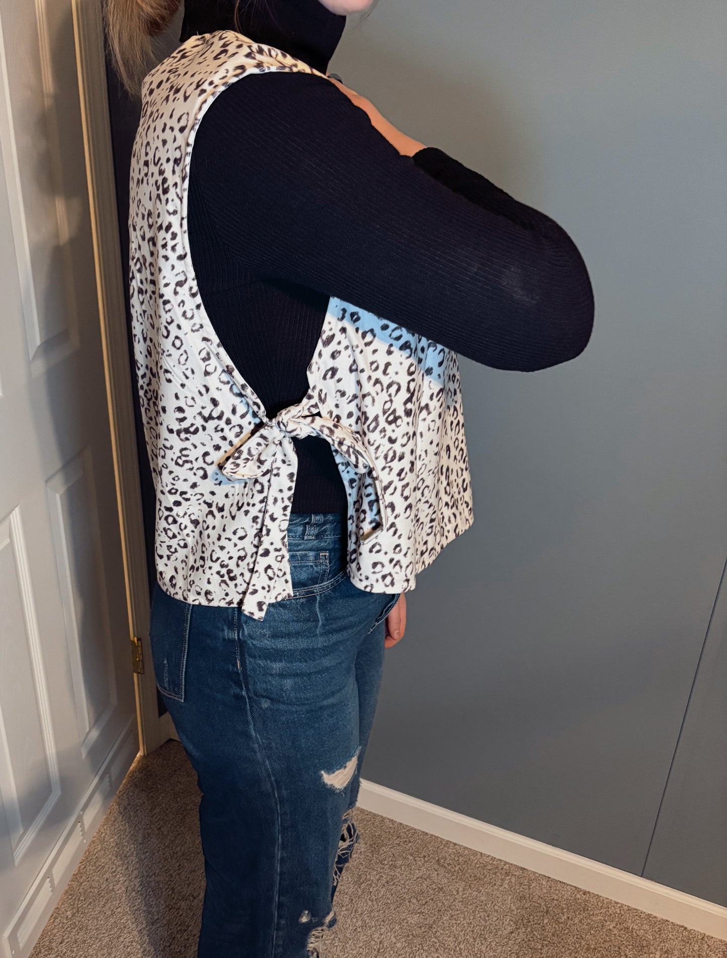 Leopard Print Side Knot Vest