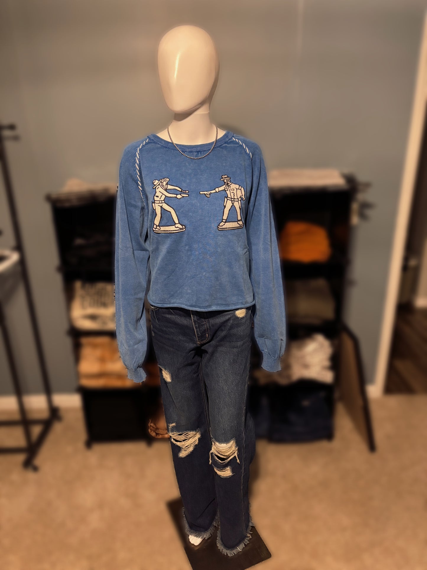 Cobalt Cowboy Crewneck