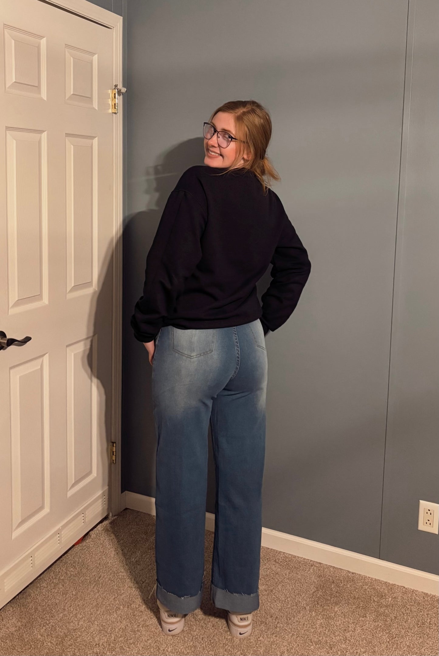 Casual Mid Waist Jeans