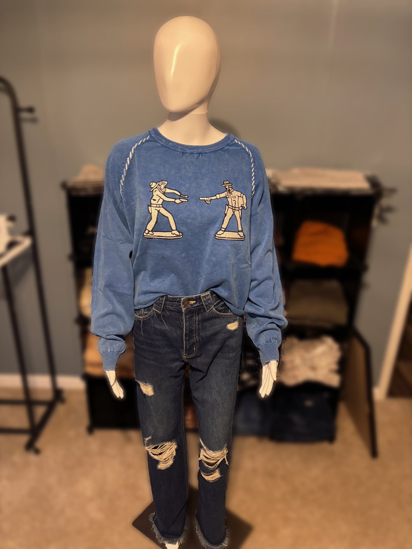 Cobalt Cowboy Crewneck