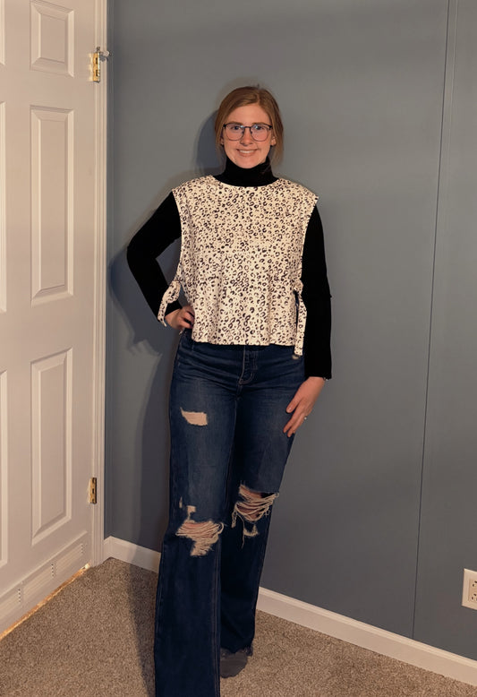 Leopard Print Side Knot Vest