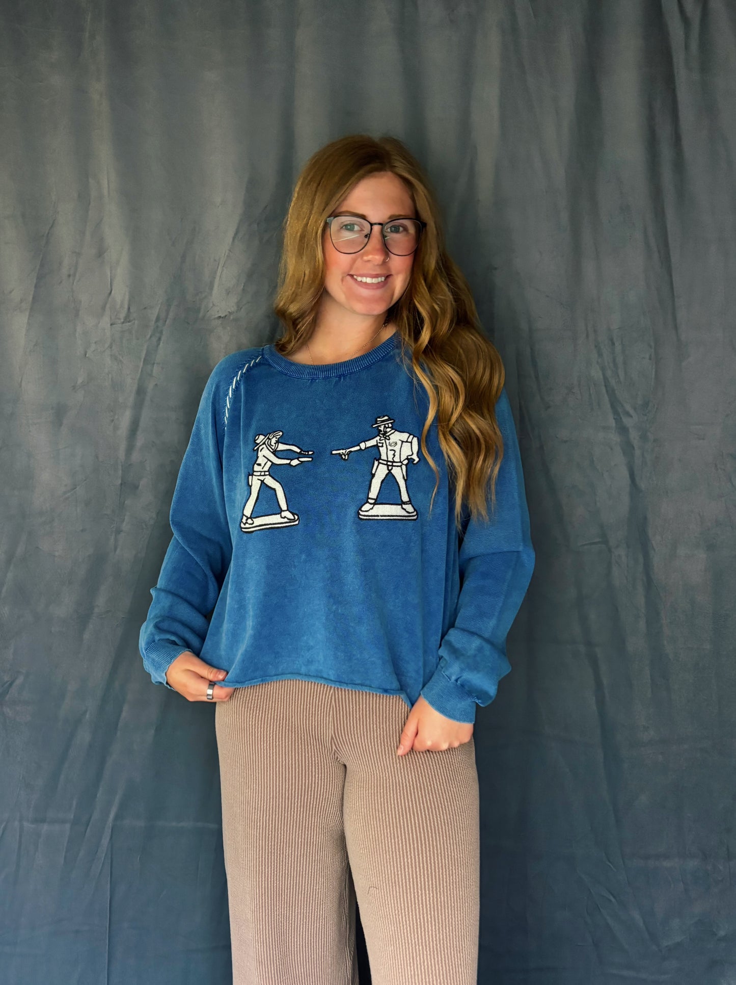 Cobalt Cowboy Crewneck