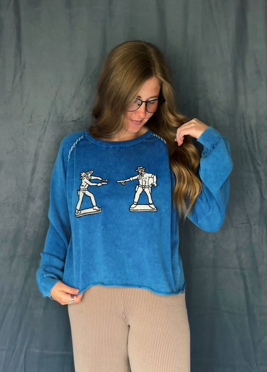 Cobalt Cowboy Crewneck