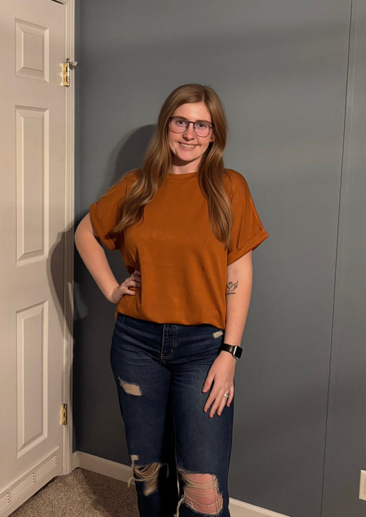 Cloud Basic Cuff Tee *Saddle